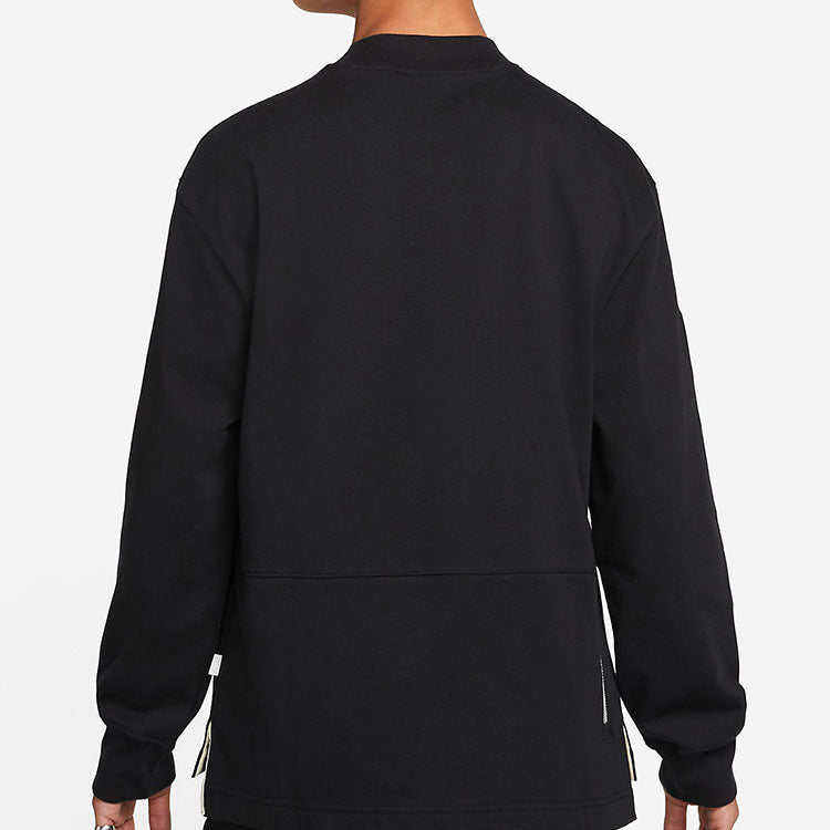 Nike Logo Pattern Loose Round Neck Long Sleeves Couple Style Black DD7029-010