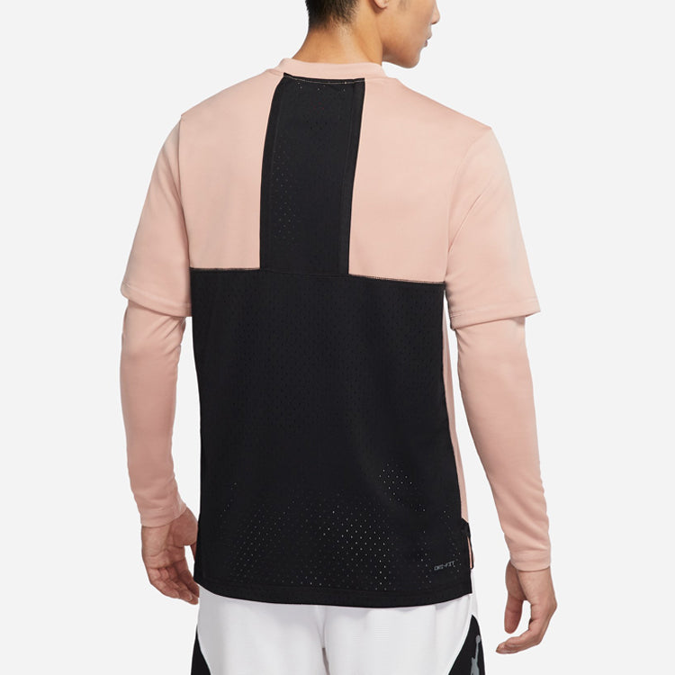 Air Jordan Dri-fit Casual Sports Round Neck Colorblock Long Sleeves Pink Gray DH9084-609