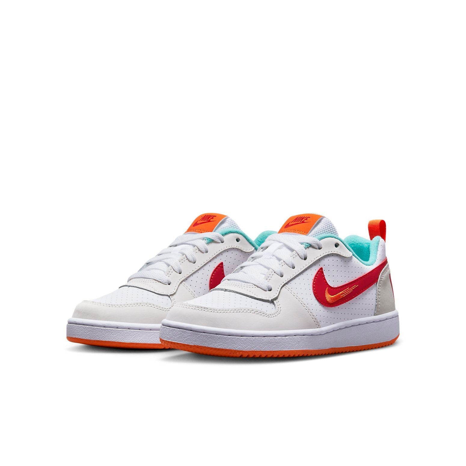 (GS) Nike Court Borough Low 2 'Summit White University Red' FD4635-161