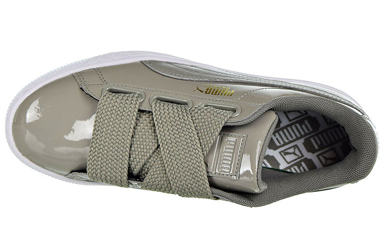 (WMNS) PUMA Basket Heart Patent Silver/Grey 363073-12