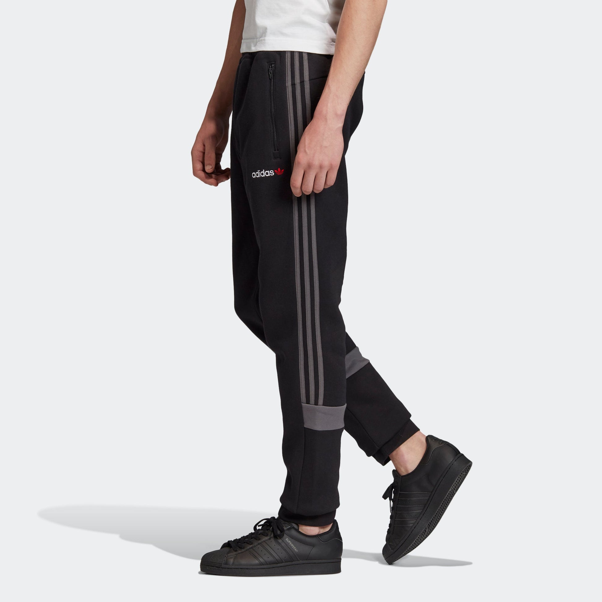 adidas originals Linear logo Casual Sports Pants Black FT9278