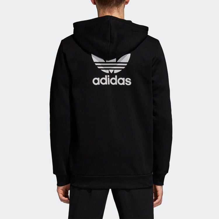 adidas originals TRF FLC Hoodie Zipper Fleece Lined Stay Warm Hooded Jacket Black DN6016