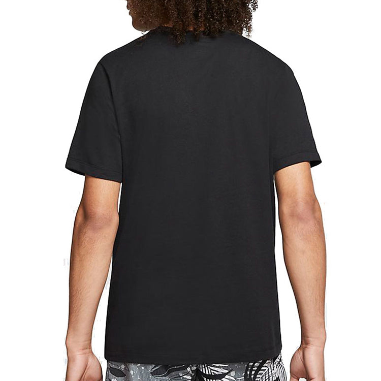 Air Jordan Poolside Flowers Alphabet Printing Short Sleeve Black CQ2061-010