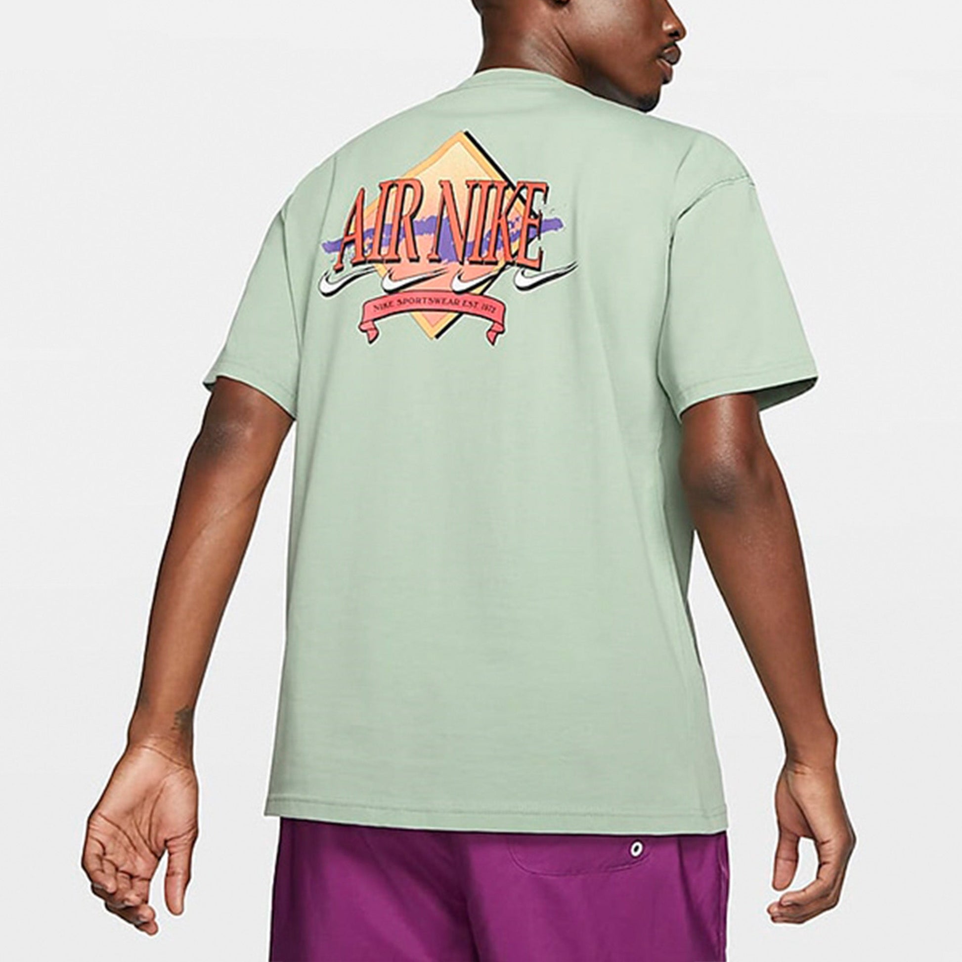 Nike Air Logo Printing Sports Round Neck Short Sleeve Green Light green DD1377-006