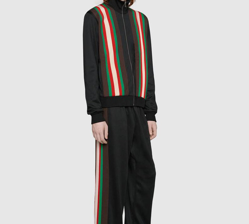 Gucci Vintage Plain Knit Zip-Up Jacket For Men Black 615731-XJCFQ-1060