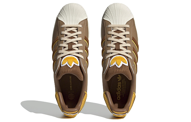 adidas Superstar Shoes 'Brown White Yellow' IG3003