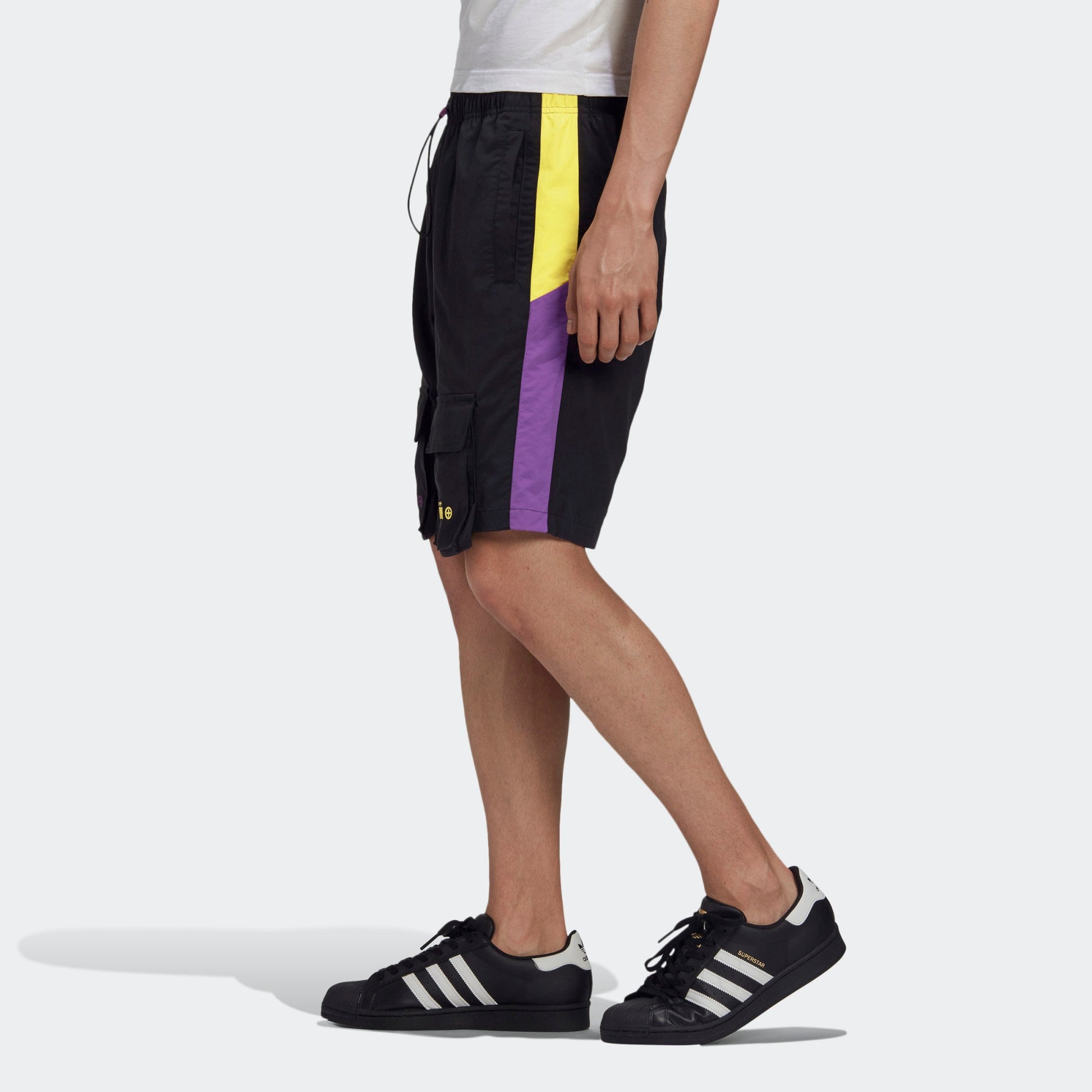 adidas originals Adiprene Short Multiple Pockets Contrasting Colors Cargo Sports Shorts Black GJ6759