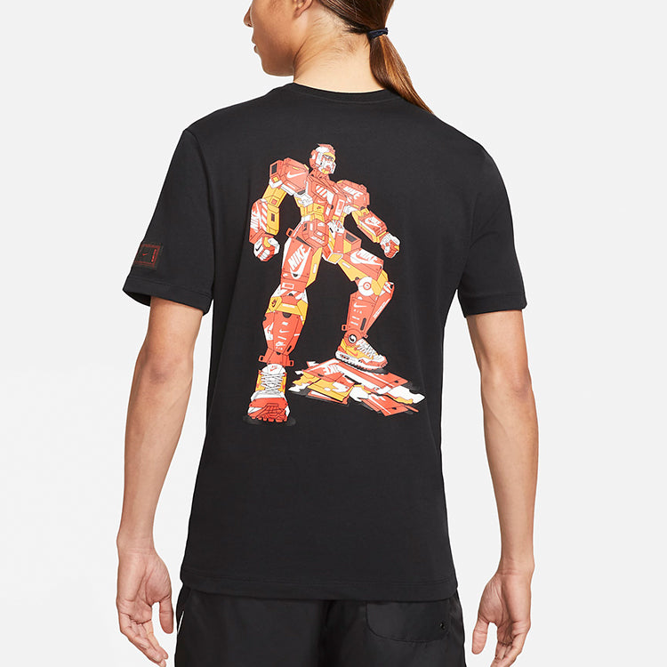 Men's Nike Sportswear Transformers Printing Sports Round Neck Short Sleeve Black T-Shirt DJ1398-010