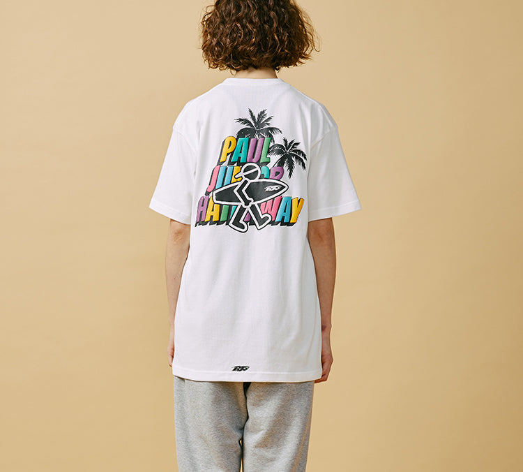 PJs Vigor Beach Pattern Printing Short Sleeve Unisex White 20SSTS1030-P