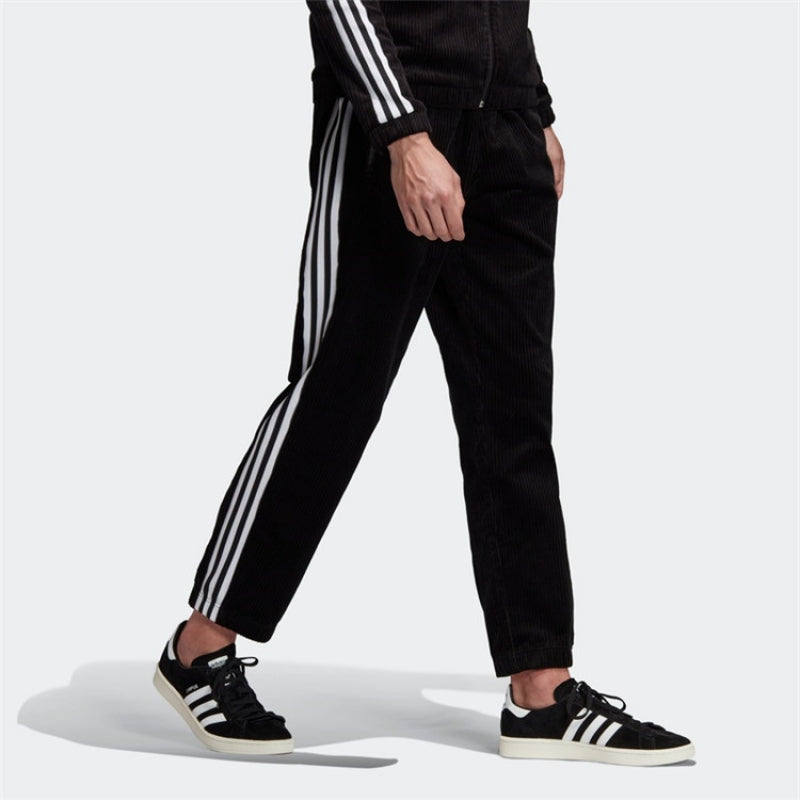 adidas originals Cord BB TP Retro corduroy Stripe Casual Sports Long Pants Black FH8606