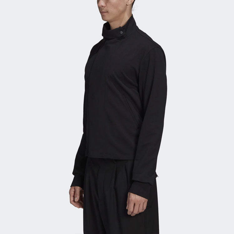 Men's Y-3 Button Stand Collar Side Zipper Casual Jacket Black GK4372