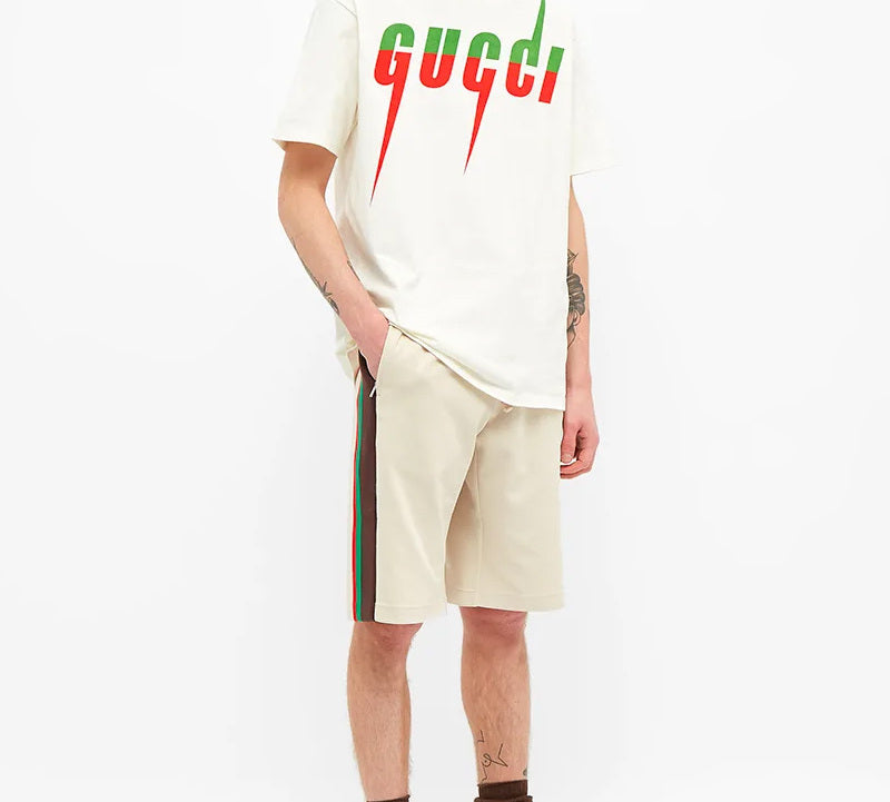 Gucci Grg Side Panel Retro Sports Shorts For Men White 623223-XJCFQ-9146