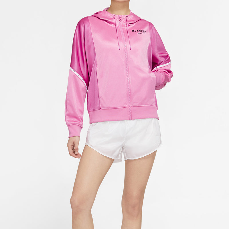 (WMNS) Nike Sportswear Logo Printing Hooded Jacket Coat Pink CJ3678-693