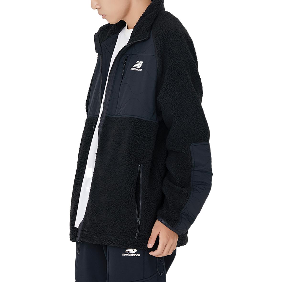 New Balance Lifestyle Cotton Warm Coat Asia Sizing 'Black White' AMJ23326-BK