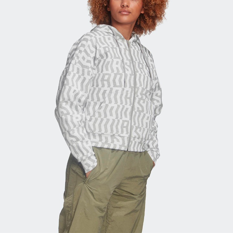 (WMNS) adidas Printing Hooded Jacket Grey FL4225