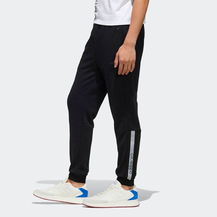adidas neo Casual Breathable Bundle Feet Sports Long Pants Black FN6460