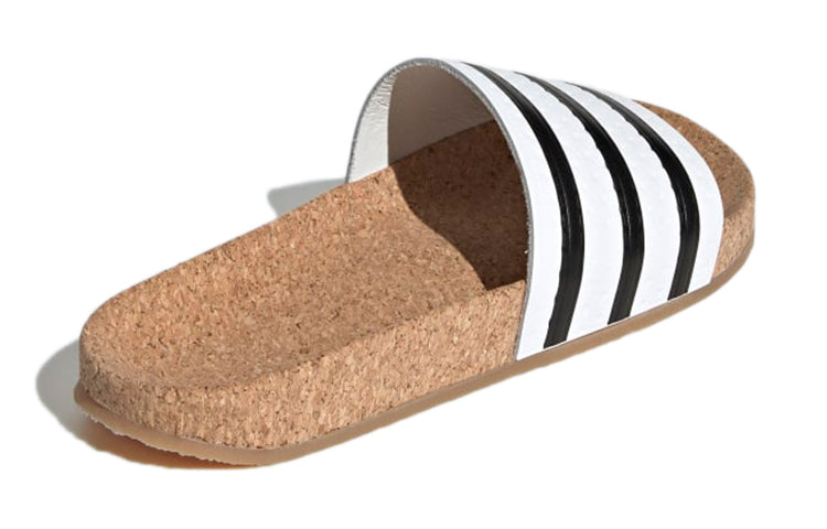 (WMNS) adidas Adilette Cork 'White Black' BA7210
