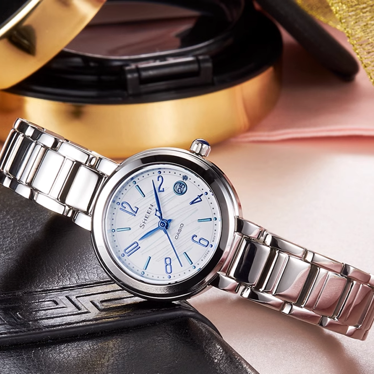 CASIO Waterproof SHEEN Quartz Sapphire Crystal Blue Analog SHE-4531D-7AUPR