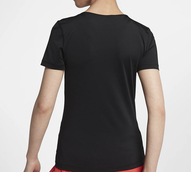(WMNS) Nike Pro Mesh Dri-FIT Slim Fit Breathable Quick Dry Training Short Sleeve Black T-Shirt AO9952-010