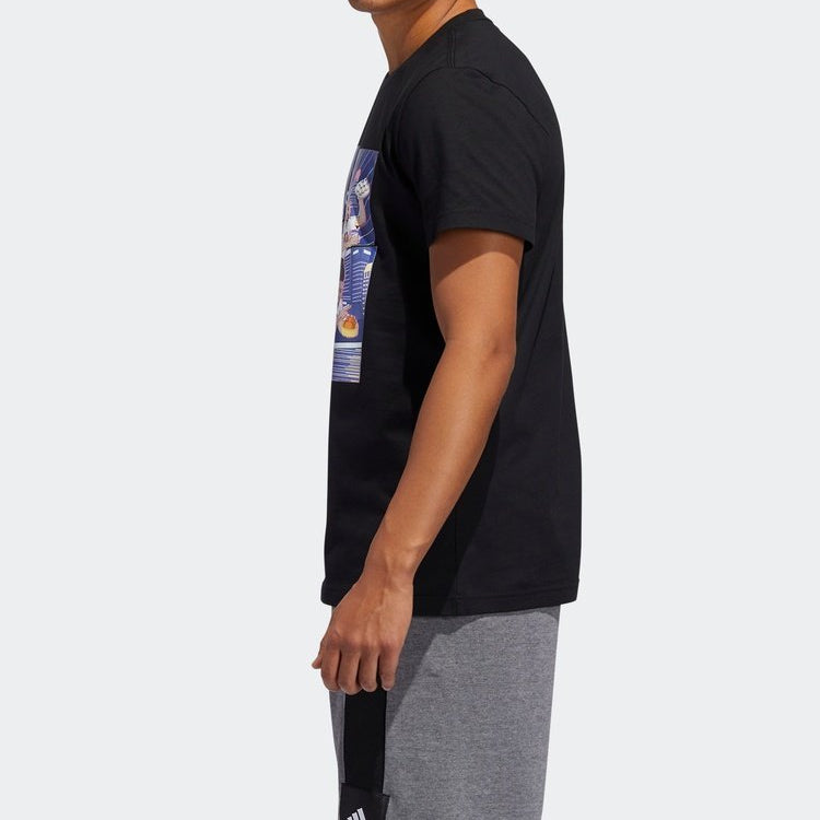 adidas SHANGHAI TEE Basketball Sports Short Sleeve Black GE1058