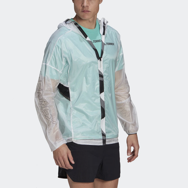adidas Terrex Outdoor Sports hooded Logo Jacket White GL1197