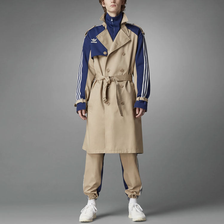 adidas originals Contrasting Colors lapel Windbreaker Jacket Khaki H33465
