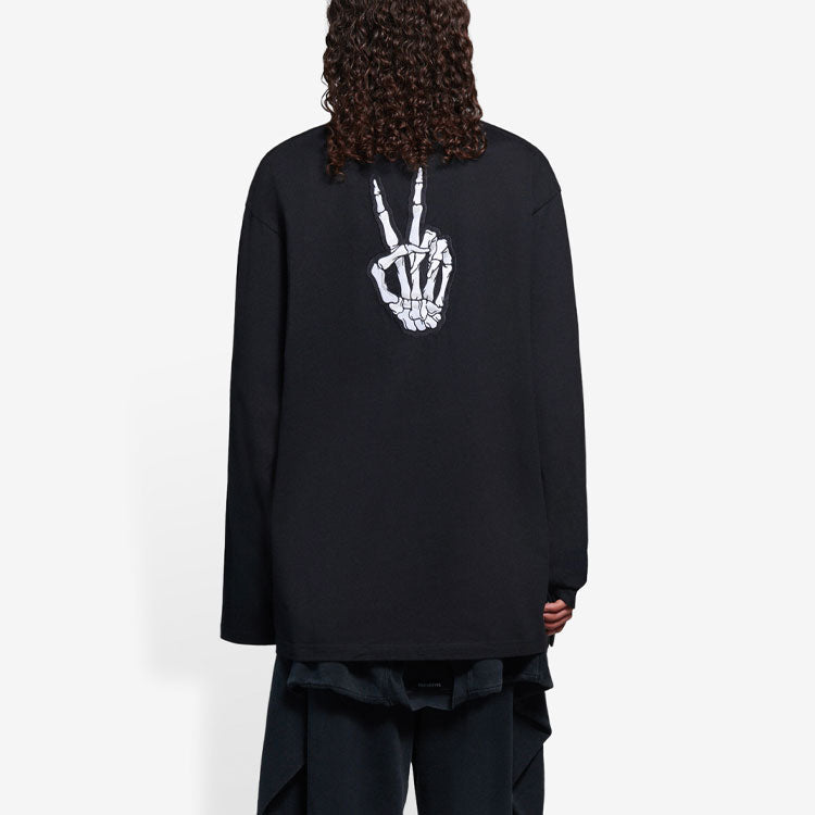 Balenciaga Unisex SS21 Printing Round-neck Swea Black 651796TKVA11012