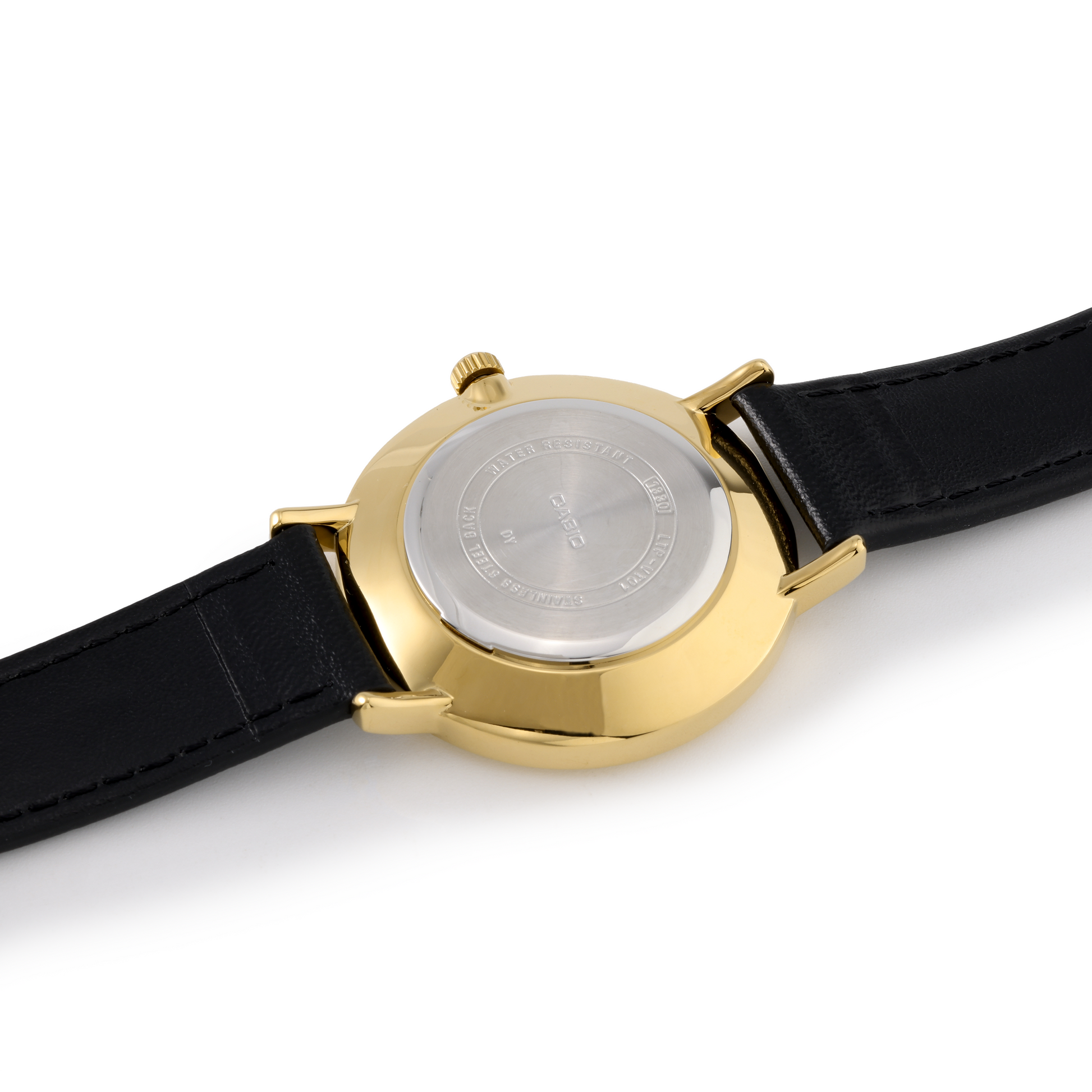CASIO DRESS Large Gold Black quartz Watch Navy Blue Dark Blue Analog LTP-VT01GL-1B