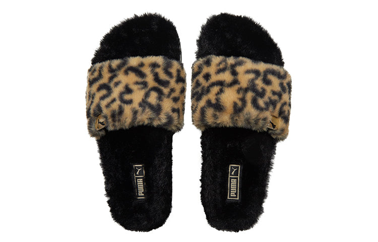 (WMNS) PUMA Shoes Sports slippers 'Black Yellow' 385804-02