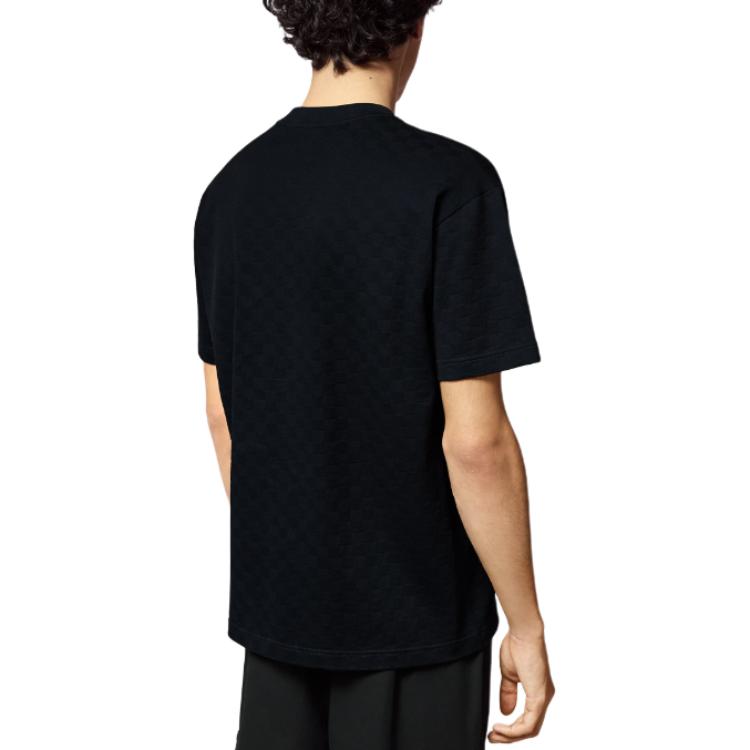 LOUIS VUITTON Damier Cotton Pique T-Shirt 'Black' 1AFRAL