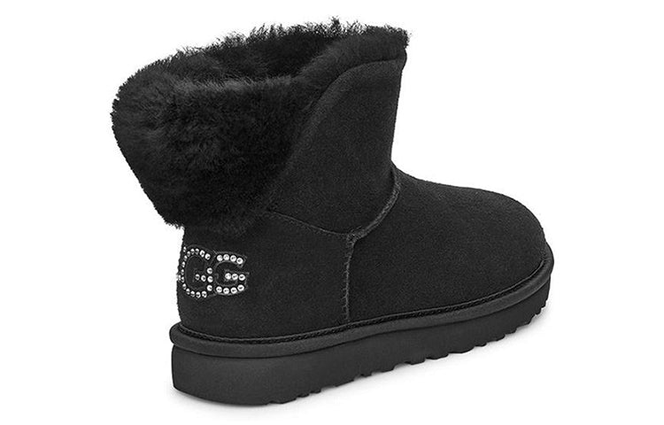 (WMNS) UGG Classic Bling Mini Fleece Lined Pure Black 1105364-BLK