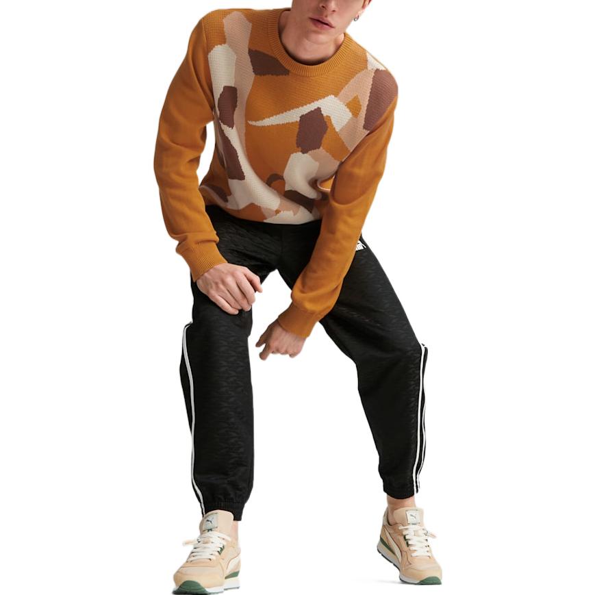 PUMA Players Lounge Knit Crew Neck 'Brown' 535804-66