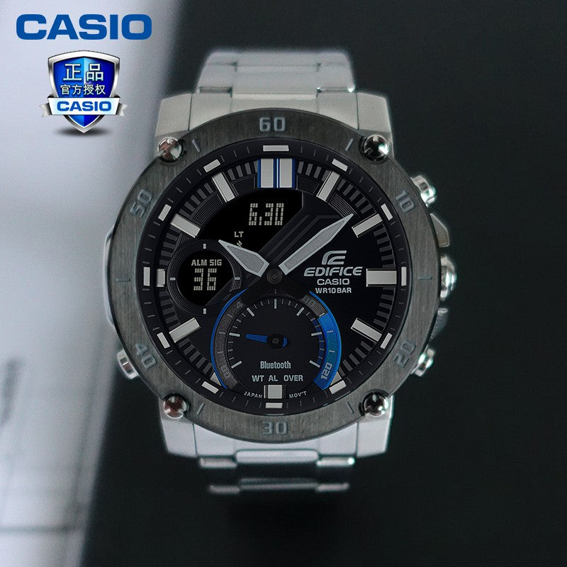 Casio Analog-Digital Watch 'Silver Black Blue' ECB-20YDB-1A