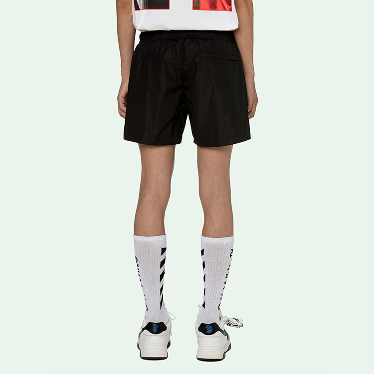 Men's Off-White SS21 Logo Shorts Black OMFA003R21FAB0011001
