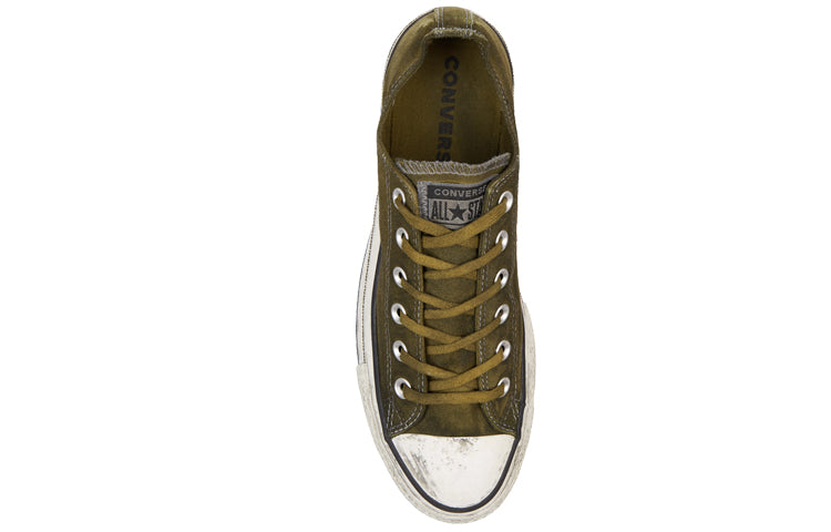 (WMNS) Converse Chuck Taylor All Star Canvas Rust Platform Low Top Thick Sole Dirty Shoes Army Green 565763C