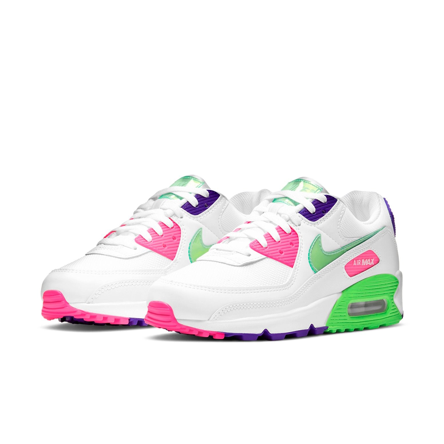(WMNS) Nike Air Max 90 'White Indigo Burst Volt' DH0250-100