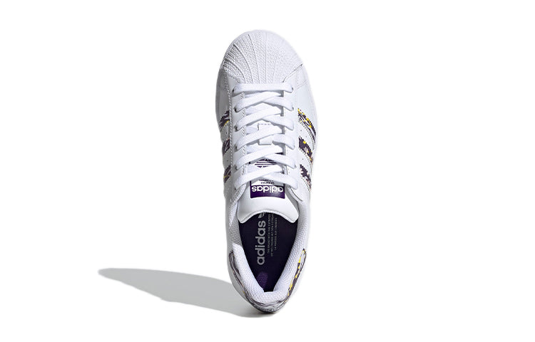 (GS) adidas originals Superstar J 'White Purple Yellow' FW0793