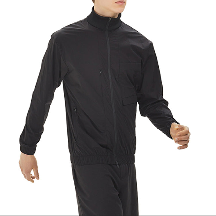 Men's Y-3 TRVL Stretch Jacket Stand Collar Casual Zipper Long Sleeves Black FS3351
