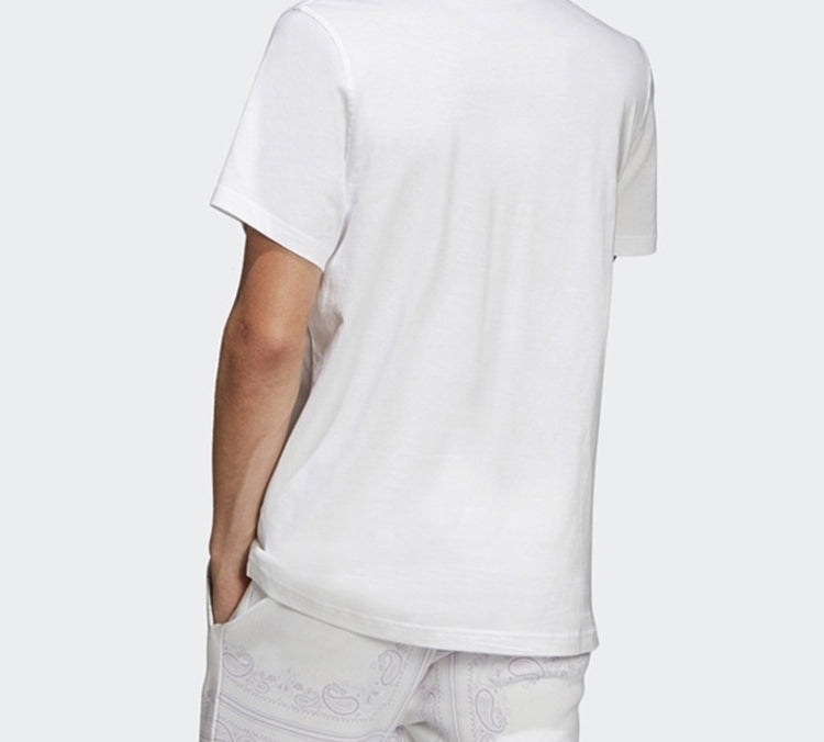 adidas originals Logo Solid Color Sports Short Sleeve White DV2065