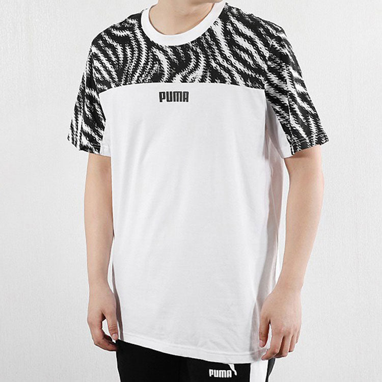 PUMA Pattern Breathable Colorblock Short Sleeve Black 579508-02