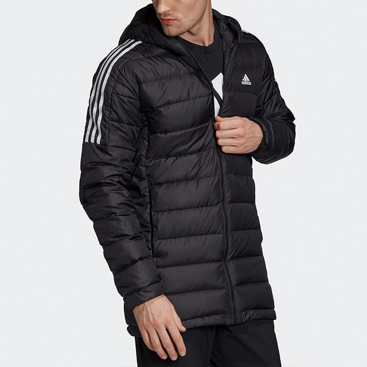 adidas Logo Print Casual Cap Sports Down Jacket Men's Black GH4604