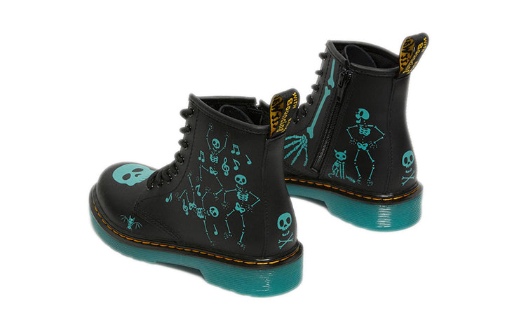 (PS) Dr.Martens 1460 PU Skelly Print Leather Lace Up Boots 'Black Aqua' 27077001