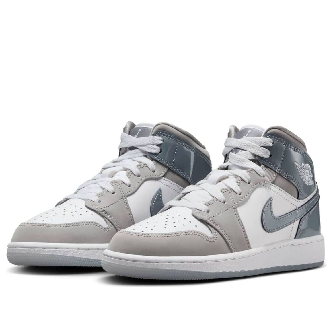 (GS) Air Jordan 1 Mid 'White Medium Cool Grey' HF3193-100