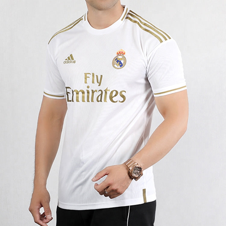 adidas real Madrid 19-20 Season Fan Edition Home Alphabet Logo Stripe Sports Soccer/Football Short Sleeve Jersey DW4433