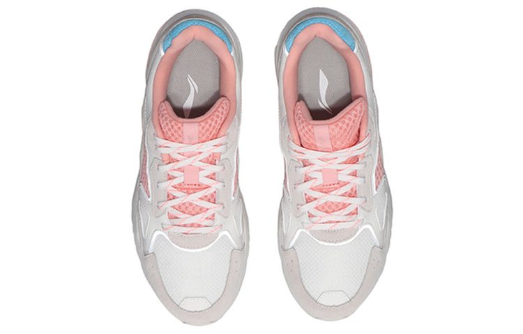 (WMNS) Li-Ning Reverses Classical Light Leisure Low 'White Grey Pink' AGCN378-3
