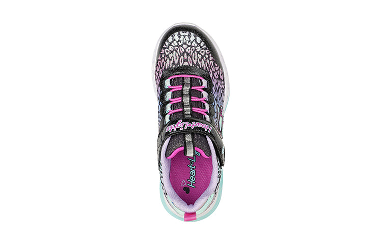 (GS) Skechers Flutter Heart Lights 'Loves Wild' 302314L-BKMT