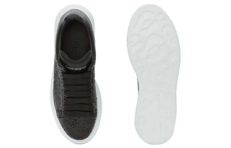 (WMNS) Alexander McQueen Oversized Sneaker Glitter 'Black' 553771W4EY41000
