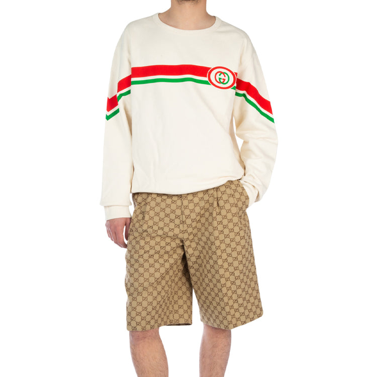 Gucci Striped Printed Pullover Long Sleeve 'White' 475532-XJBCM-9230