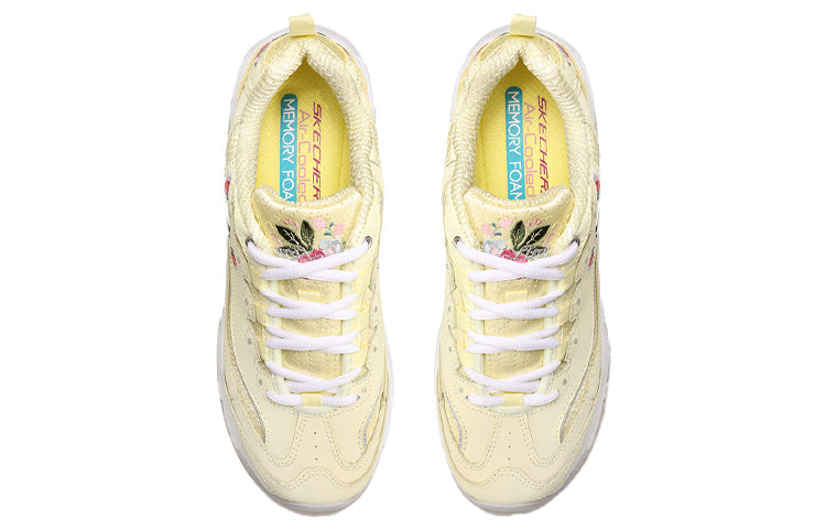 (WMNS) Skechers D'Lites-Bright Blossoms Low-Top Daddy Shoes Yellow 11977-YEL