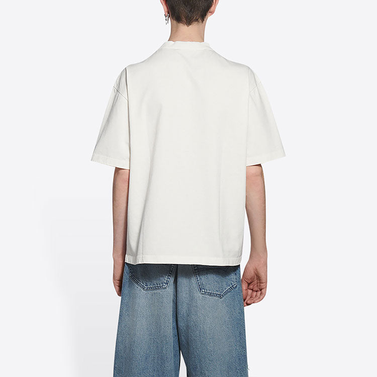Balenciaga Varsity Logo T-Shirt Medium Fit 'White' 612966TLV891375